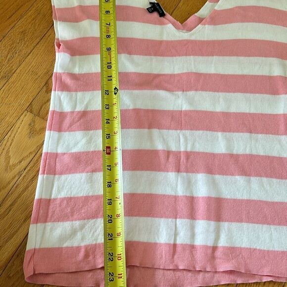 TALBOTS SLEEVELESS RIBBED STRIPE SWEATER PINK SIZE medium - Picture 3 of 6